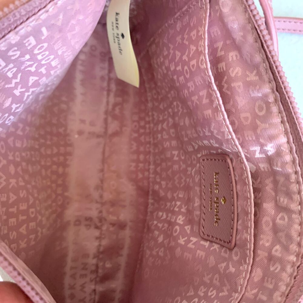 Kate Spade Dusty Pink Ramsey Glitter Crossbody Bag Saffiano Style NWT - Picture 8 of 10